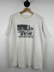Vintage 90s Punch You In The Eye Pop Culture Art White Tee