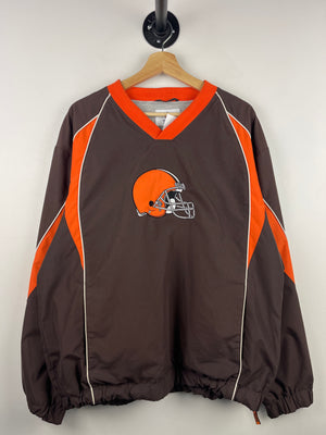 Vintage NFL Cleveland Browns Brown Pullover Windbreaker