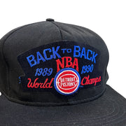 Vintage 90s NBA AJD Detroit Pistons Back To Back Champions Snapback Hat