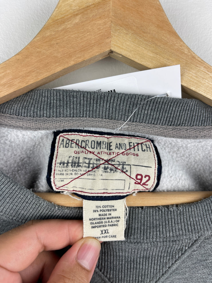 Vintage Abercrombie And Fitch Embroidered Grey Crewneck