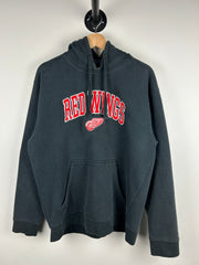 Vintage NHL Detroit Red Wings Embroidered Black Hoodie