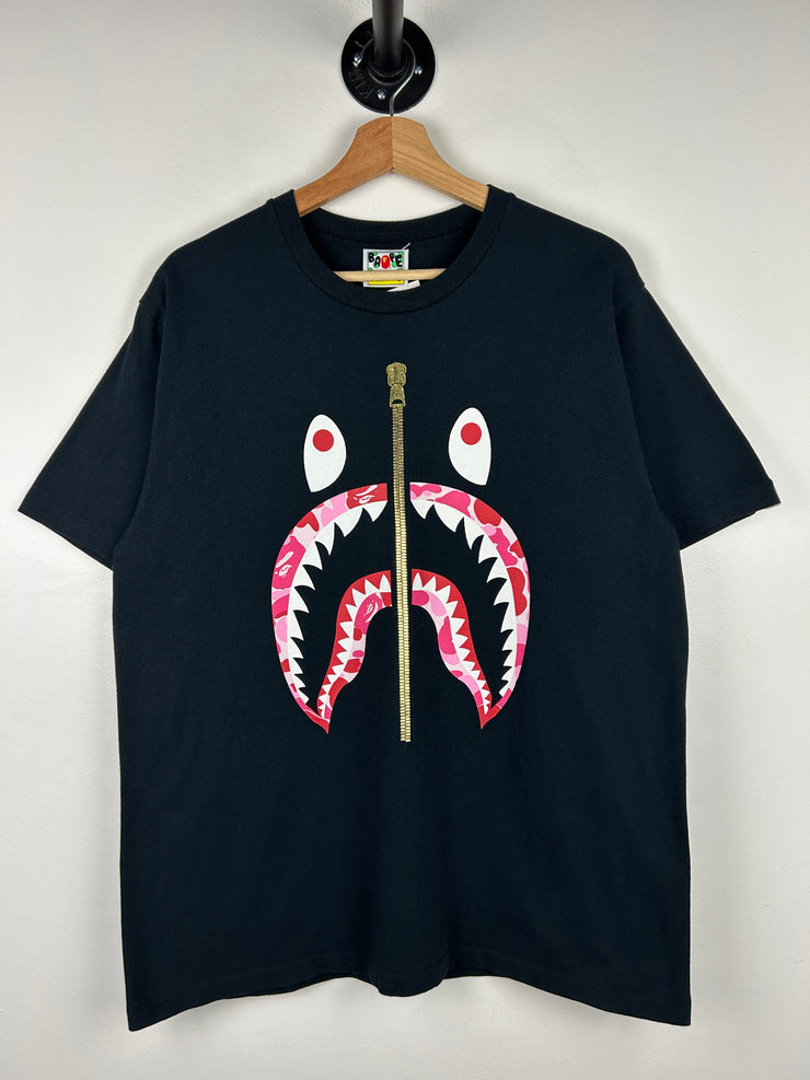 Bape Shark Pink Camo Black Tee