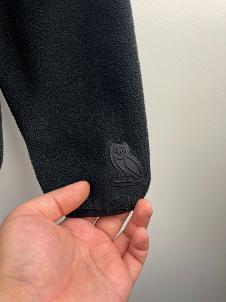 OVO Embroidered Black Quarter Zip Fleece Sweater