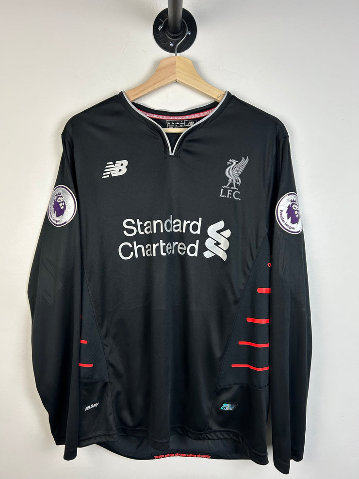 Vintage New Balance Liverpool Mane Black Long Sleeve Soccer Jersey