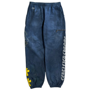 Chrome Hearts Drake Certified Lover Boy Leather Patch Navy Sweatpants