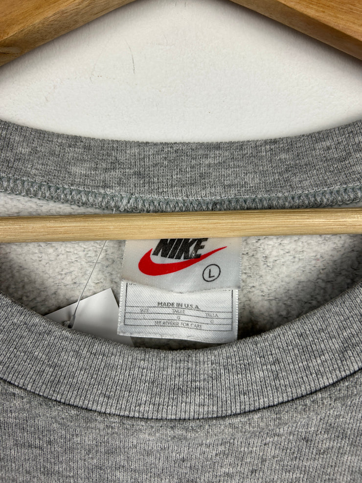 Vintage 90s Nike Athletics Mini Swoosh Grey & Brown Crewneck