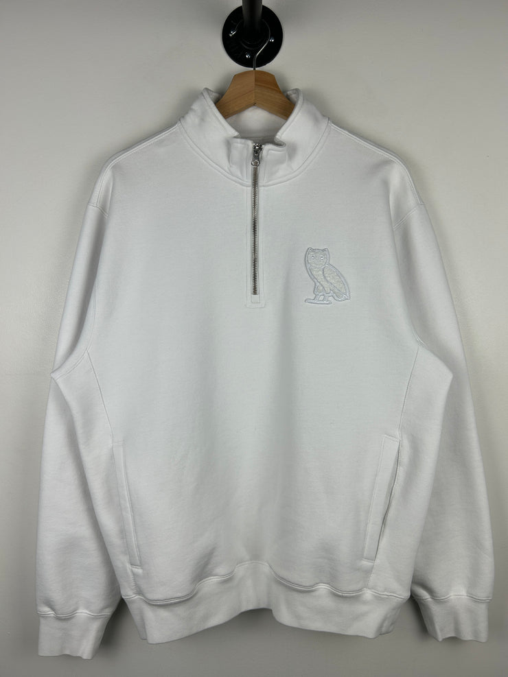 OVO Owl White Quarter Zip Sweater