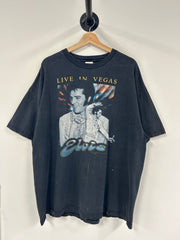 Vintage Elvis Live In Vegas Black Tee