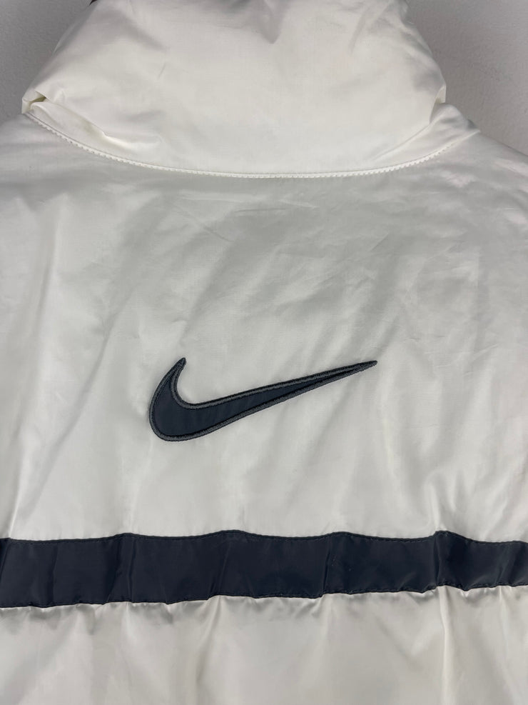 Vintage Nike Swoosh White Down Filled Puffer Jacket