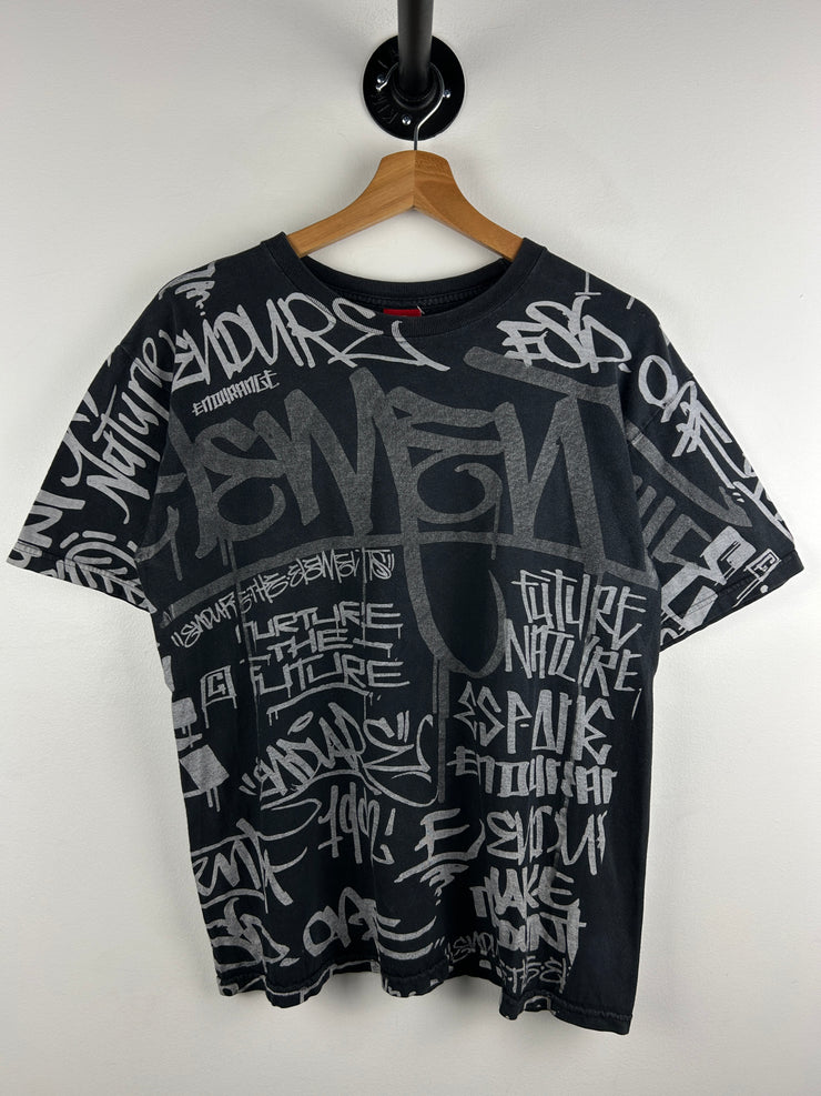 Vintage Element Skateboards All Over Print Black Tee