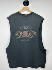 Vintage Harley Davidson Playing Cards Kentucky Black Cut Off Tank Top