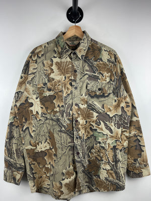 Vintage 90s Red Head Real Tree Camo Long Sleeve Button Up Shirt