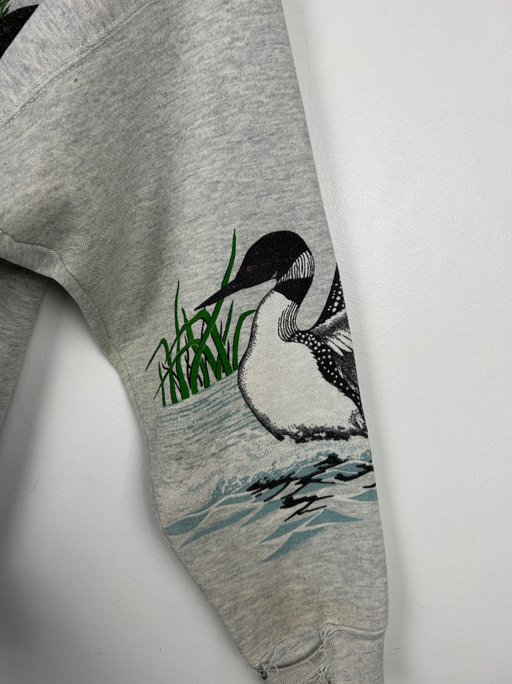 Vintage 90s Alex Bay Ducks Wilderness Grey Crewneck