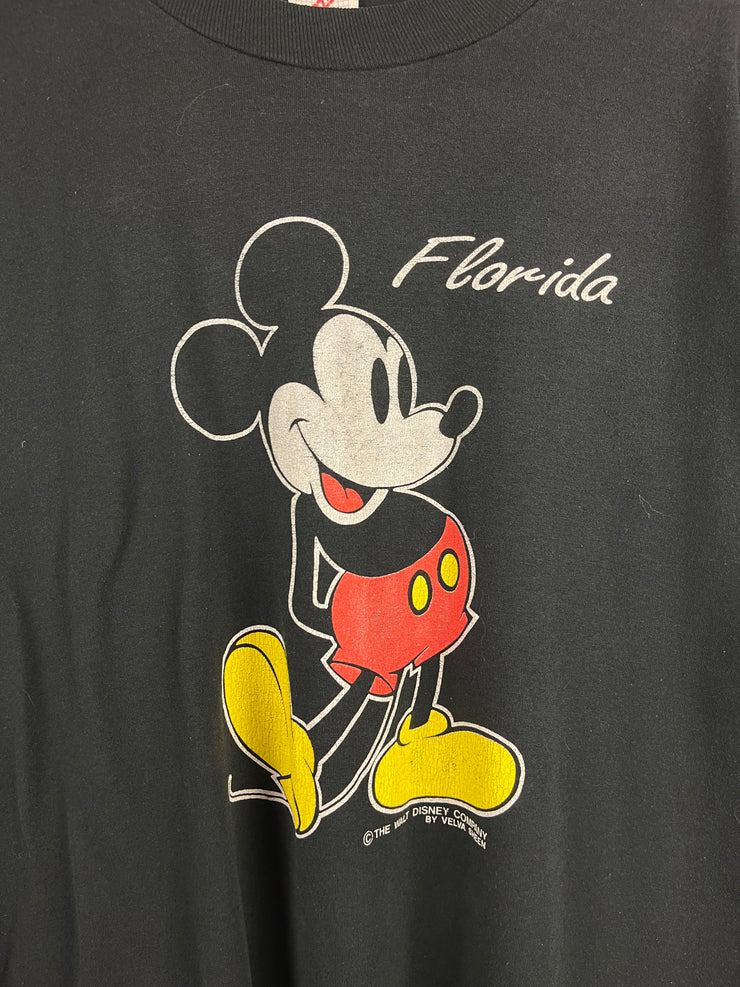 Vintage 80s Disney Mickey Mouse Florida Black Tee