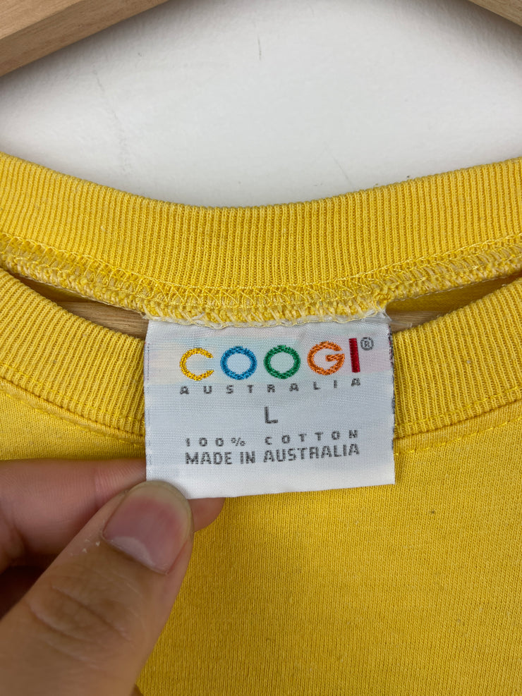 Vintage 90s Coogi Australia Spellout Yellow Tee
