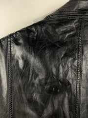 Vintage 90s Byrnes & Baker Black Leather Bomber Jacket