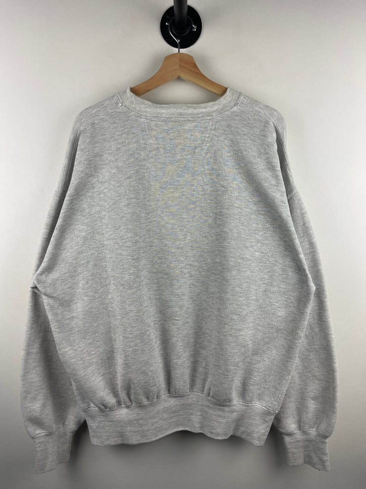 Vintage 90s Michigan Wolverines Embroidered Grey Crewneck