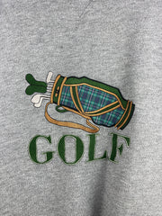 Vintage 90s Golf Bag Embroidered Grey Crewneck
