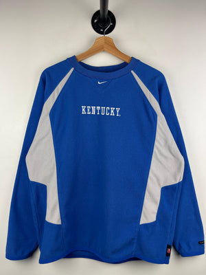 Vintage 90s Nike Kentucky Wildcats Middle Swoosh Blue Fleece Sweater