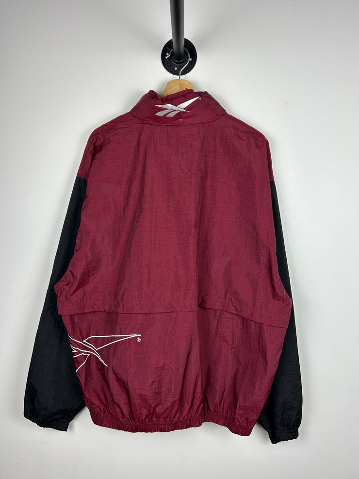 Vintage 90s Reebok Burgundy & Black Windbreaker