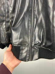 Vintage US Polo Assn Black Leather Bomber Jacket