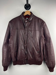 Vintage 90s Cooper Brown Leather Bomber Jacket