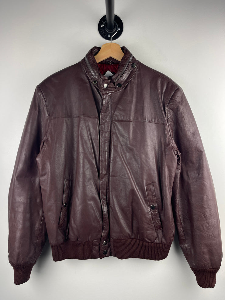 Vintage 90s Cooper Brown Leather Bomber Jacket