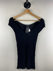 Vintage Bebe Women's Black Mesh Tee