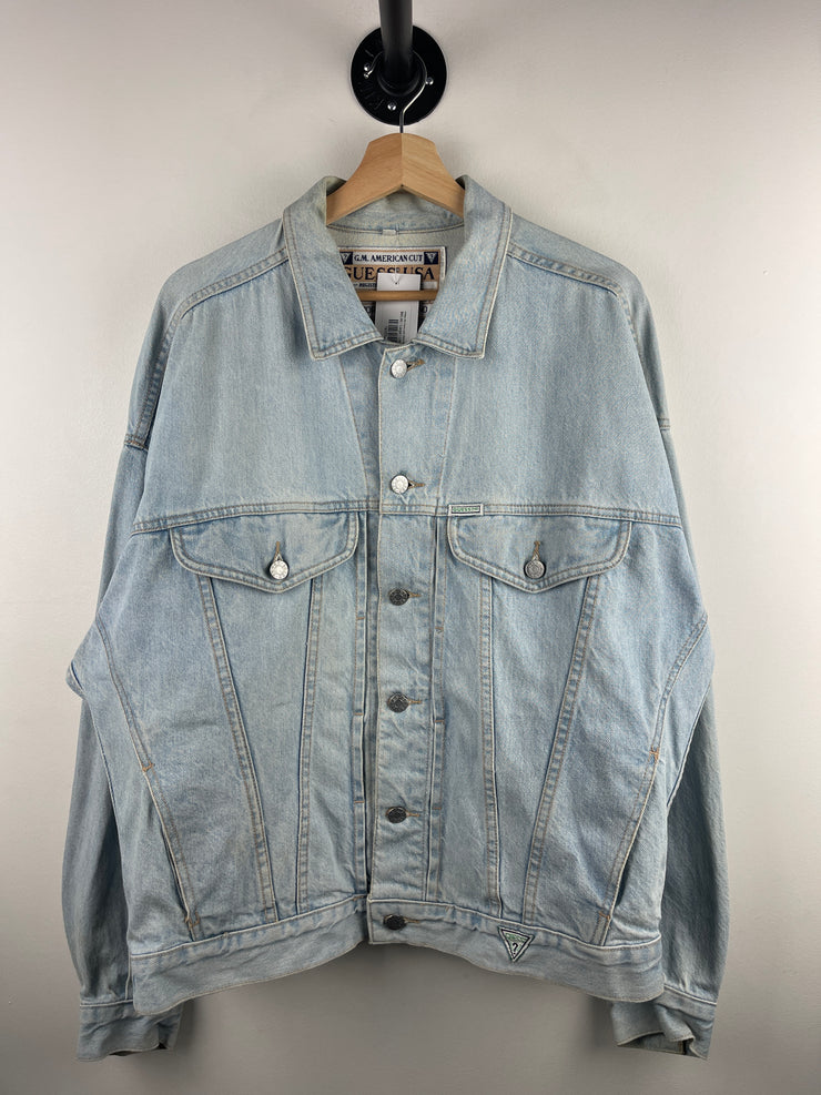 Vintage 90s Guess Light Wash Blue Denim Jacket