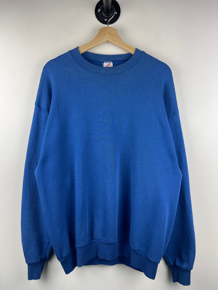 Vintage 90s Jerzees Blank Blue Crewneck