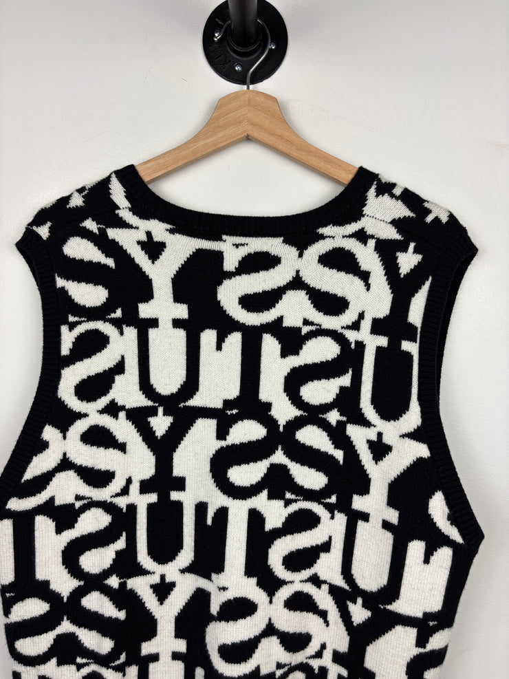 Stussy Stacked Black Knit Sweater Vest