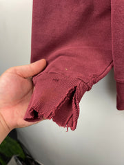 Vintage 90s Champion Spellout Embroidered Thrashed Burgundy Crewneck