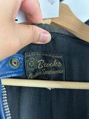 Vintage 60s Brooks Café Racer Two Tone Blue & White True Vintage Leather Jacket