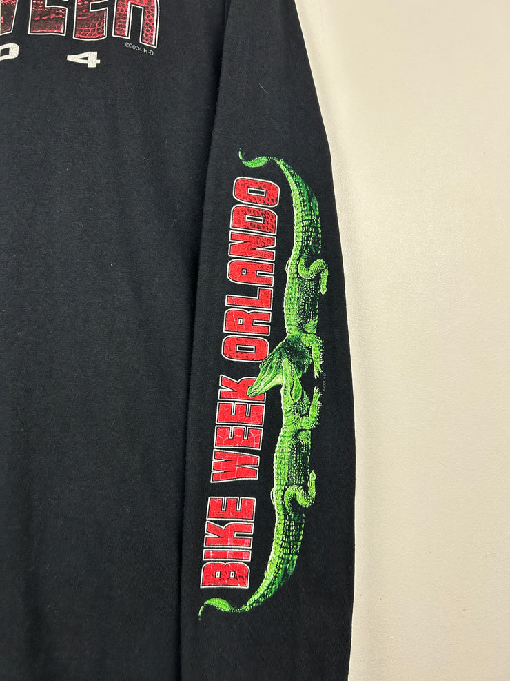 Vintage Harley Davidson Alligator Florida Black Long Sleeve