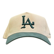 Studio 1999 LA Green & Cream Italic Suede Snapback Hat