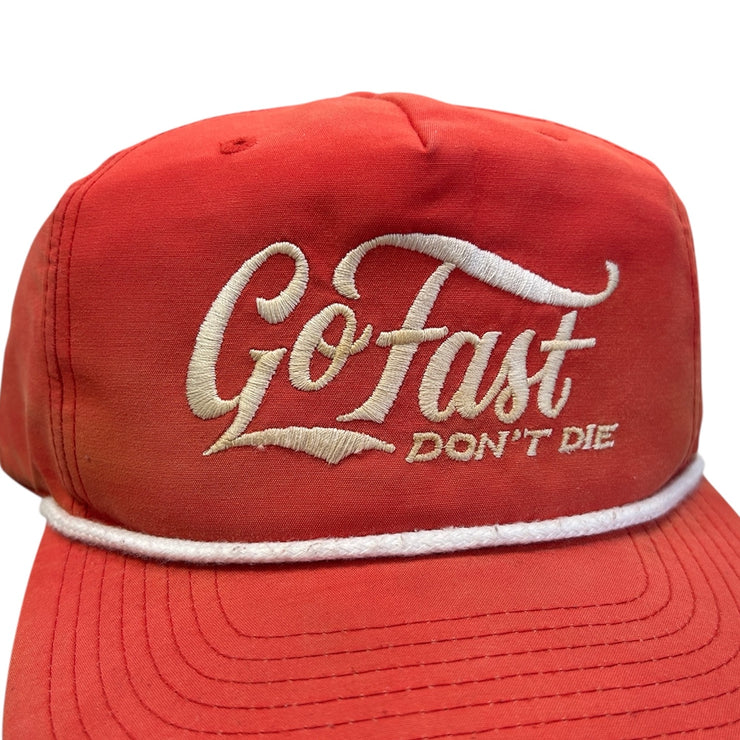 Vintage 90s Go Fast Don’t Die Red Snapback Hat