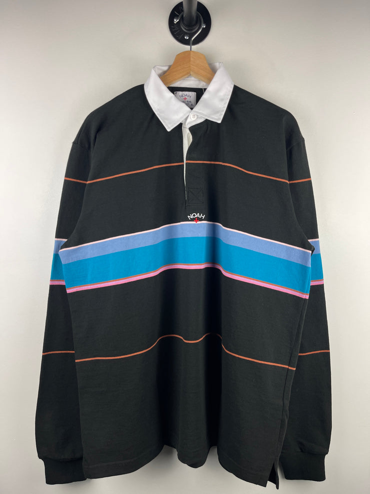 Noah Striped Black Rugby Long Sleeve
