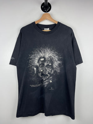 Vintage 90s Albert Einstein Glow In The Dark Faded Black Tee