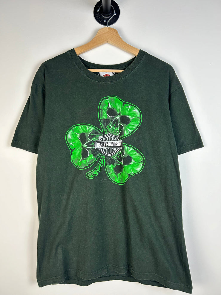 Vintage Harley Davidson Clover Green Tee