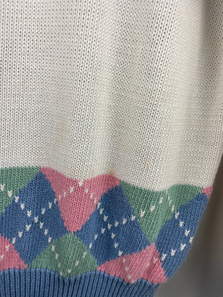 Vintage 90s Par Four Golf Knit White Sweater