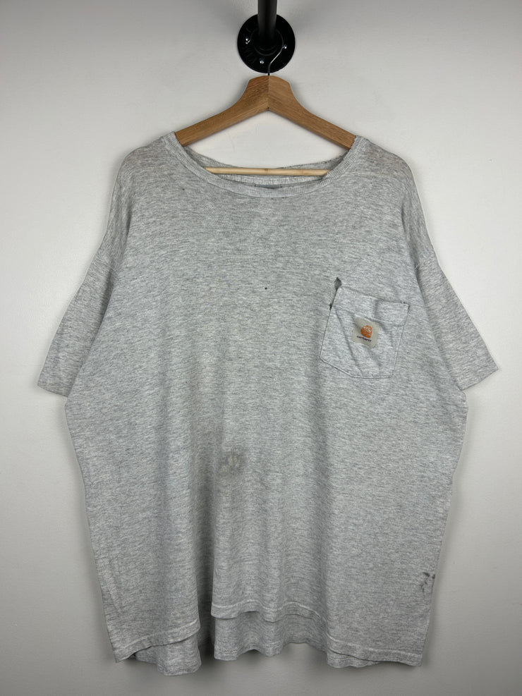 Vintage 90s Carhartt Thrashed Grey Pocket Tee