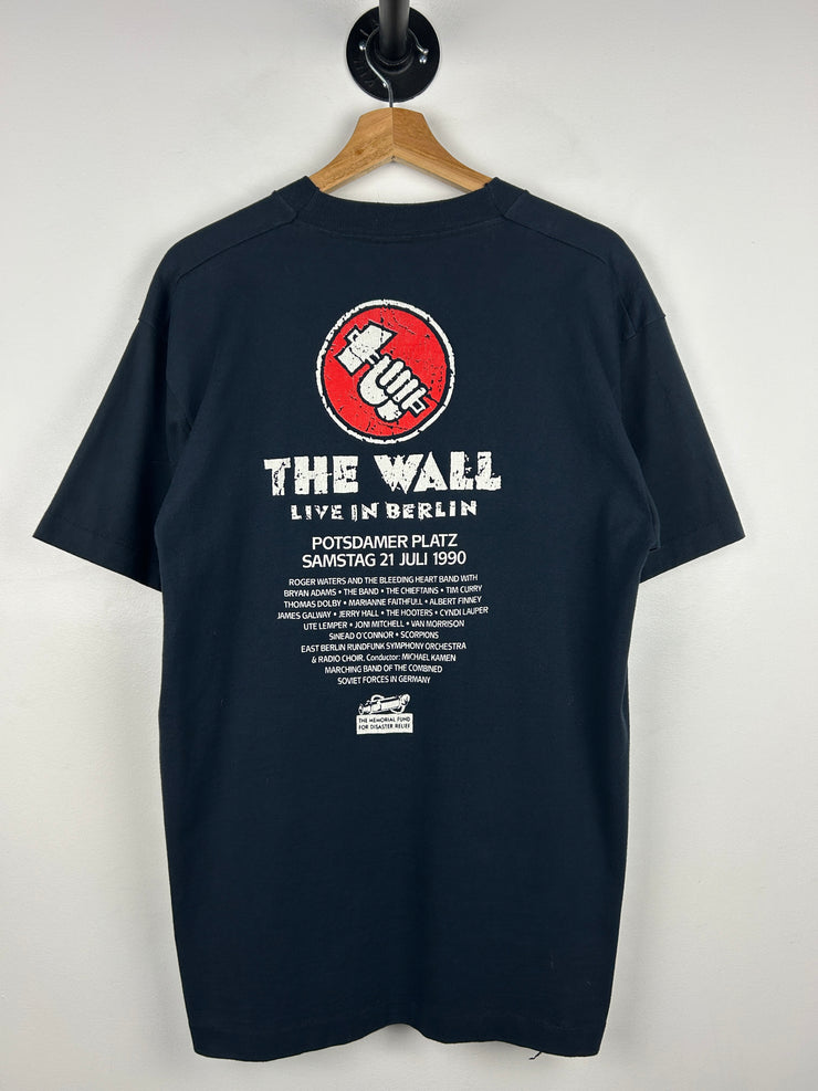 Vintage 90s Pink Floyd The Wall Berlin Band Tour Black Tee