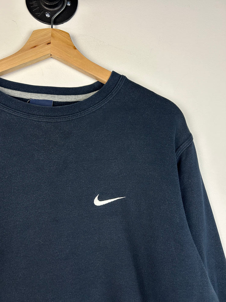 Vintage Y2K Nike Mini Swoosh Navy Crewneck