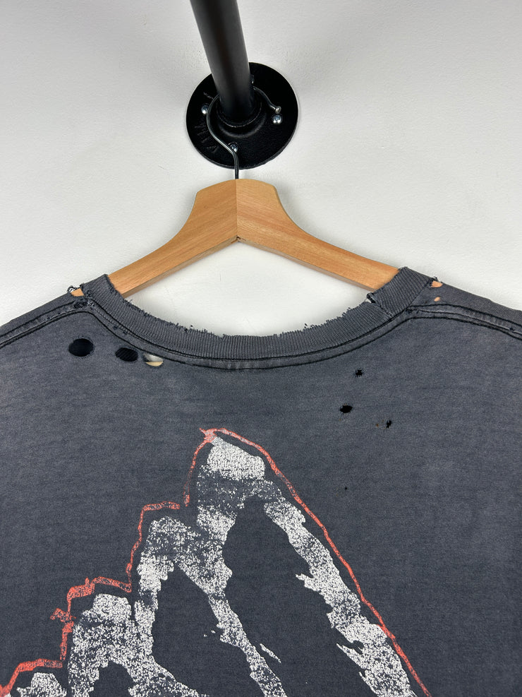 Vintage 90s NHL Philadelphia Flyers Black Thrashed Cut Off Tank Top