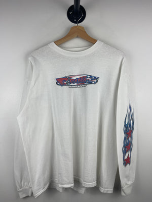 Vintage NHRA Piranaz Racing White Long Sleeve