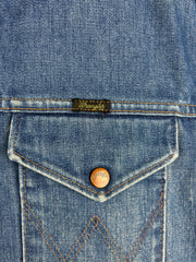 Vintage 80s Wrangler Light Wash Blue Denim Sherpa Lined Jacket