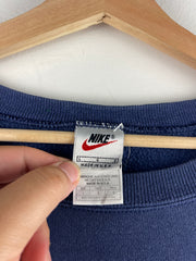Vintage 90s Nike Mini Swoosh Navy Crewneck