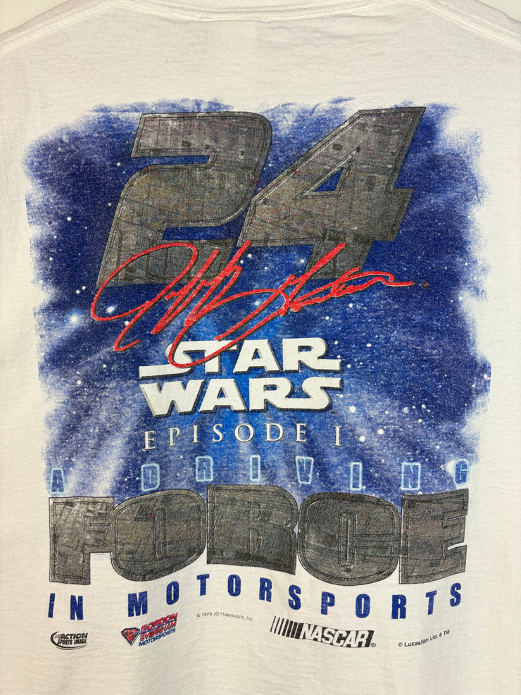 Vintage 1999 Nascar Jeff Gordon Star Wars Episode 1 White Tee