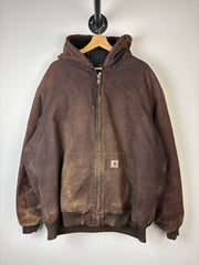 Vintage Carhartt Active Dark Brown Hooded Jacket J130 DKB