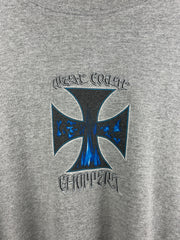 Vintage West Coast Choppers Motorcycle Sleeve Print Grey Long Sleeve